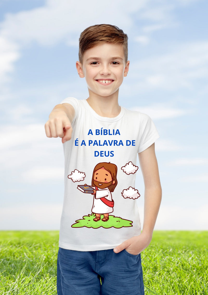 Camiseta Infantil "A Bíblia é a palavra de Deus"